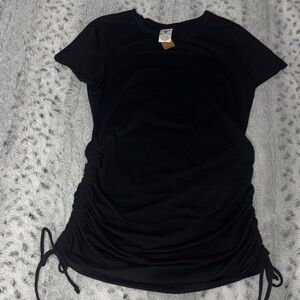 PINK Victoria's Secret Black Short Sleeve dress with adjustable sides. Med. NWT